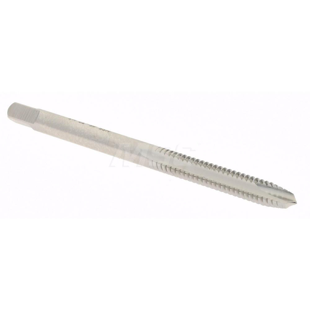 Hertel K008157AS Spiral Point Tap #6-32 UNC, 2 Flutes, Plug Chamfer, 2B Class of Fit, HSS, Bright/Uncoated Coated