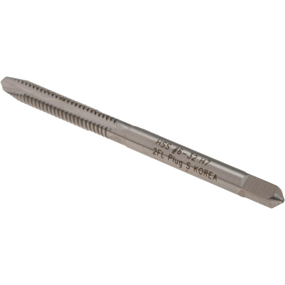 Hertel K008158AS Spiral Point Tap #6-32 UNC, 2 Flutes, Plug Chamfer, HSS, Bright/Uncoated Coated