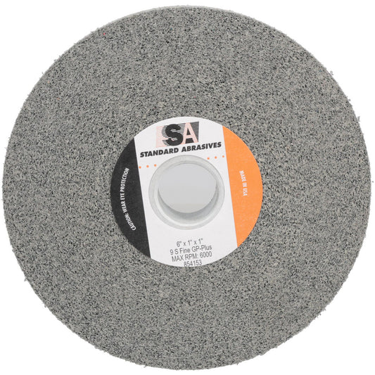 Standard Abrasives 7000046729 Deburring Wheel 6" Dia, 1" Face Width, 1" Hole, Density 9, Silicon Carbide