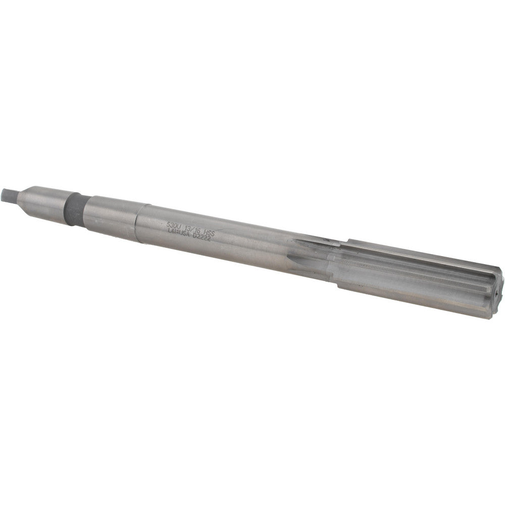 LAVALLEE & IDE INC 530U .8125 Chucking Reamer 13/16" Dia, 9-1/2" OAL, 2-1/2" Flute Length, Straight Flute, Morse Taper Shank, HSS