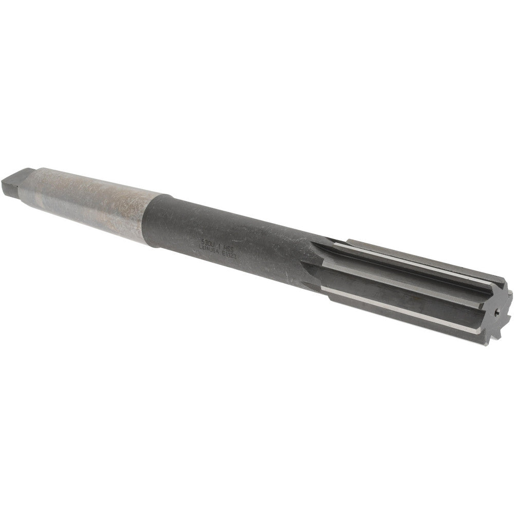 LAVALLEE & IDE INC 530U 1.0000 Chucking Reamer 1" Dia, 10-1/2" OAL, 2-3/4" Flute Length, Straight Flute, Morse Taper Shank, HSS