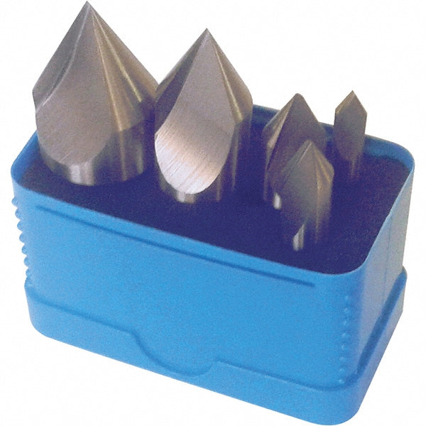Value Collection SC10905S Countersink Set 5 Pc, 1/4 to 1" Head Dia, 1 Flute, 90 &deg Included Angle
