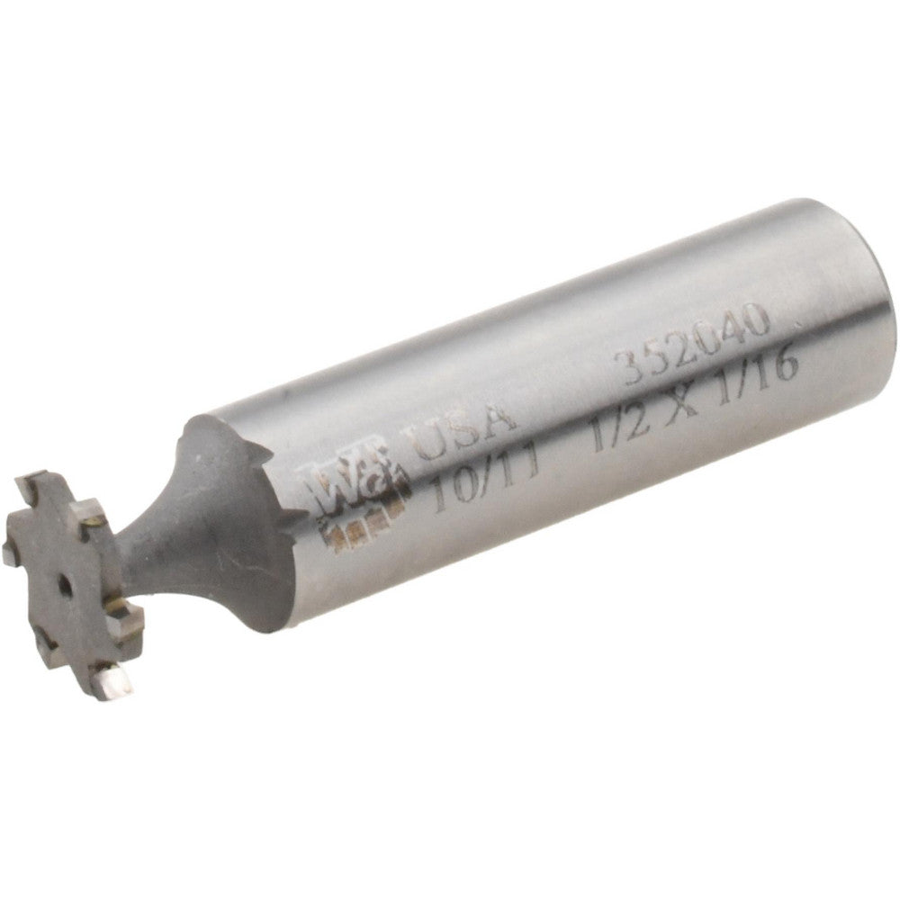 Made in USA Milling Cutters STC204 Woodruff Keyseat Cutter 0.5" Cut Dia, 0.0625" Cut Width, 1/2" Shank Dia, Staggered Tooth