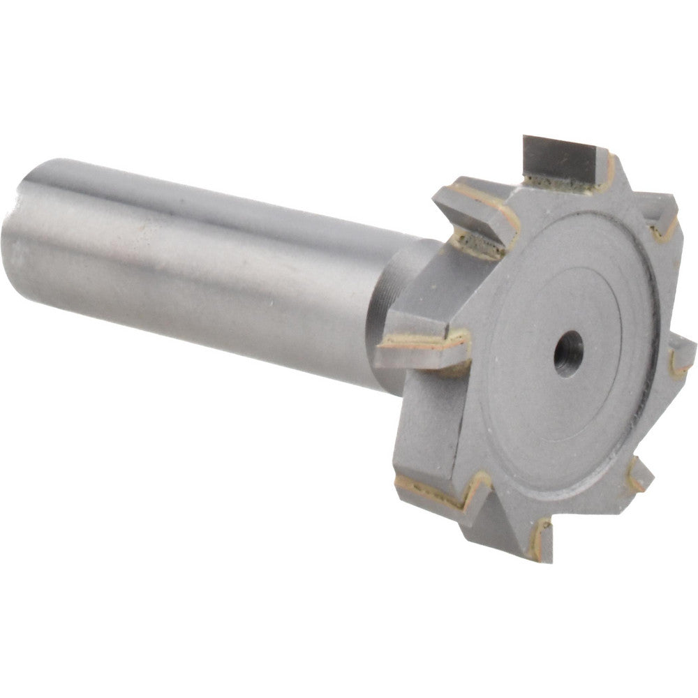 Made in USA Milling Cutters STC810 Woodruff Keyseat Cutter 1.25" Cut Dia, 0.25" Cut Width, 1/2" Shank Dia, Staggered Tooth