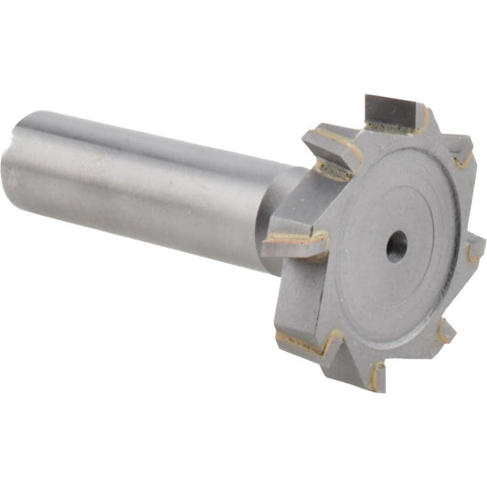 Made in USA Milling Cutters STC810 Woodruff Keyseat Cutter 1.25" Cut Dia, 0.25" Cut Width, 1/2" Shank Dia, Staggered Tooth