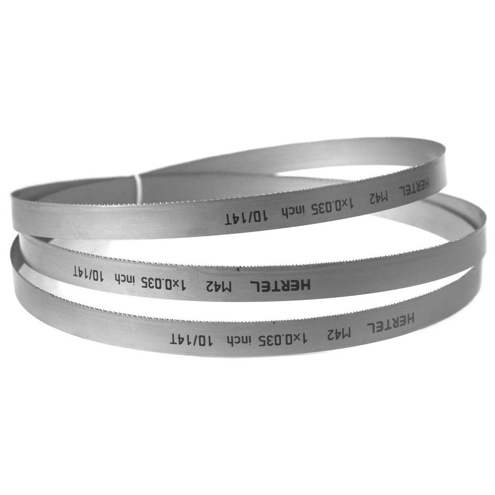 Hertel 96182 Welded Band Saw Blades Blade Length (Feet) 12' 6  Blade Width (Inch) 1  Teeth Per Inch 10-14  Blade Material Bi-Metal  Tooth Material M42 High Speed Steel  Tooth Form Straight