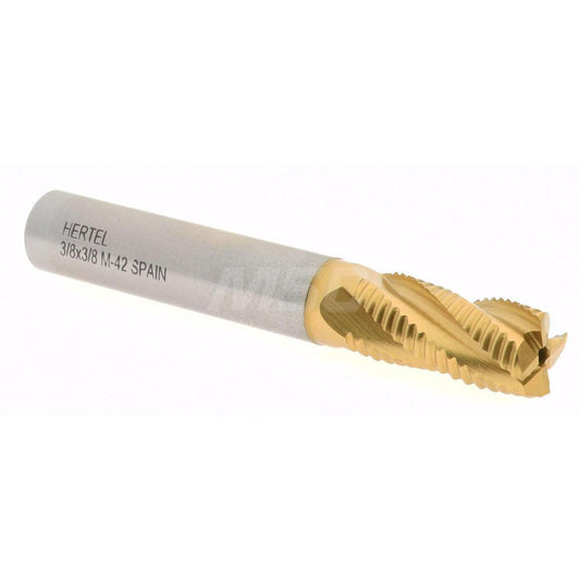 Hertel 02477313 Roughing End Mill 3/8" Dia, 4 Flute, Single End, Cobalt