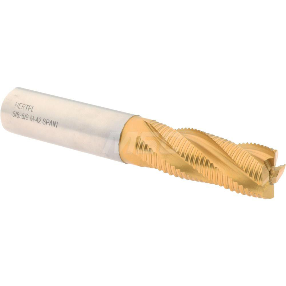 Hertel 02477347 Roughing End Mill 5/8" Dia, 4 Flute, Single End, Cobalt