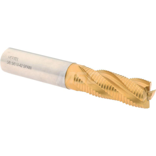Hertel 02477347 Roughing End Mill 5/8" Dia, 4 Flute, Single End, Cobalt