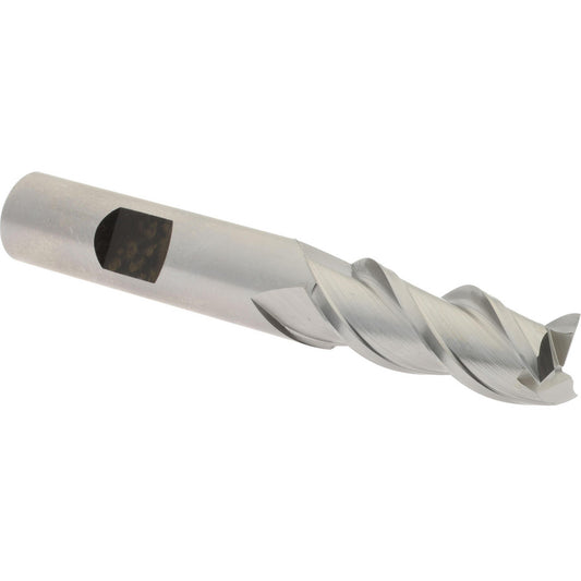Hertel E107003201 Square End Mill 1/2'' Dia, 1-1/4'' LOC, 1/2'' Shank Dia, 3-1/4'' OAL, 3 Flutes, High Speed Steel
