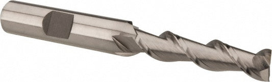 Hertel E107102001 Square End Mill 5/16'' Dia, 1-3/8'' LOC, 3/8'' Shank Dia, 3-1/8'' OAL, 2 Flutes, High Speed Steel