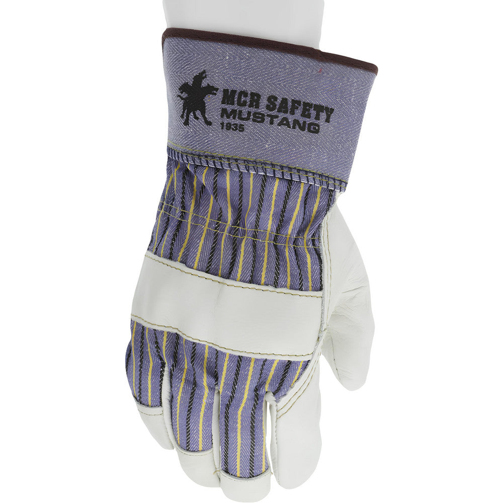 MCR Safety 1935L Work Gloves Mustang® 1935, Size Large, Cowhide Leather Lined, Cowhide Leather, General Purpose