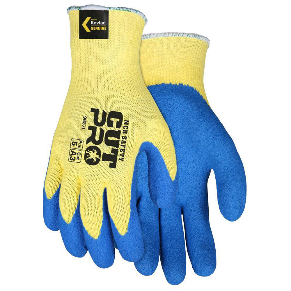 MCR Safety 9687L Cut, Puncture & Abrasion-Resistant Gloves Flex Tuff® 9687, Size Large, ANSI Cut A3, ANSI Puncture 5, Crinkle Latex, Kevlar