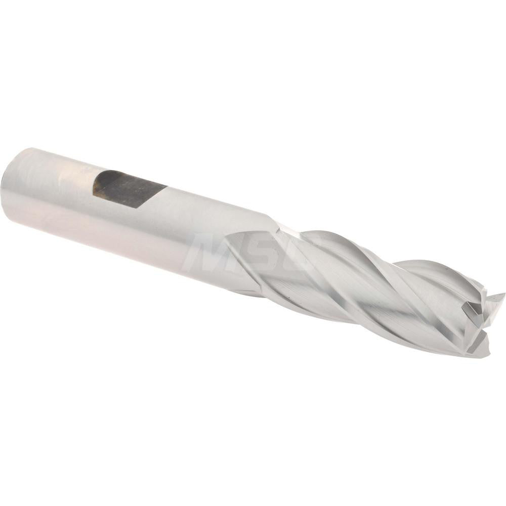 Hertel E1039032 Square End Mill 1/2'' Dia, 1-1/4'' LOC, 1/2'' Shank Dia, 3-1/4'' OAL, 4 Flutes, High Speed Steel