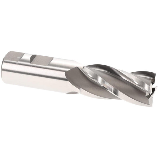 Hertel E1031064 Square End Mill 1" Dia, 4 Flutes, 2" LOC, High Speed Steel, 30 &deg Helix