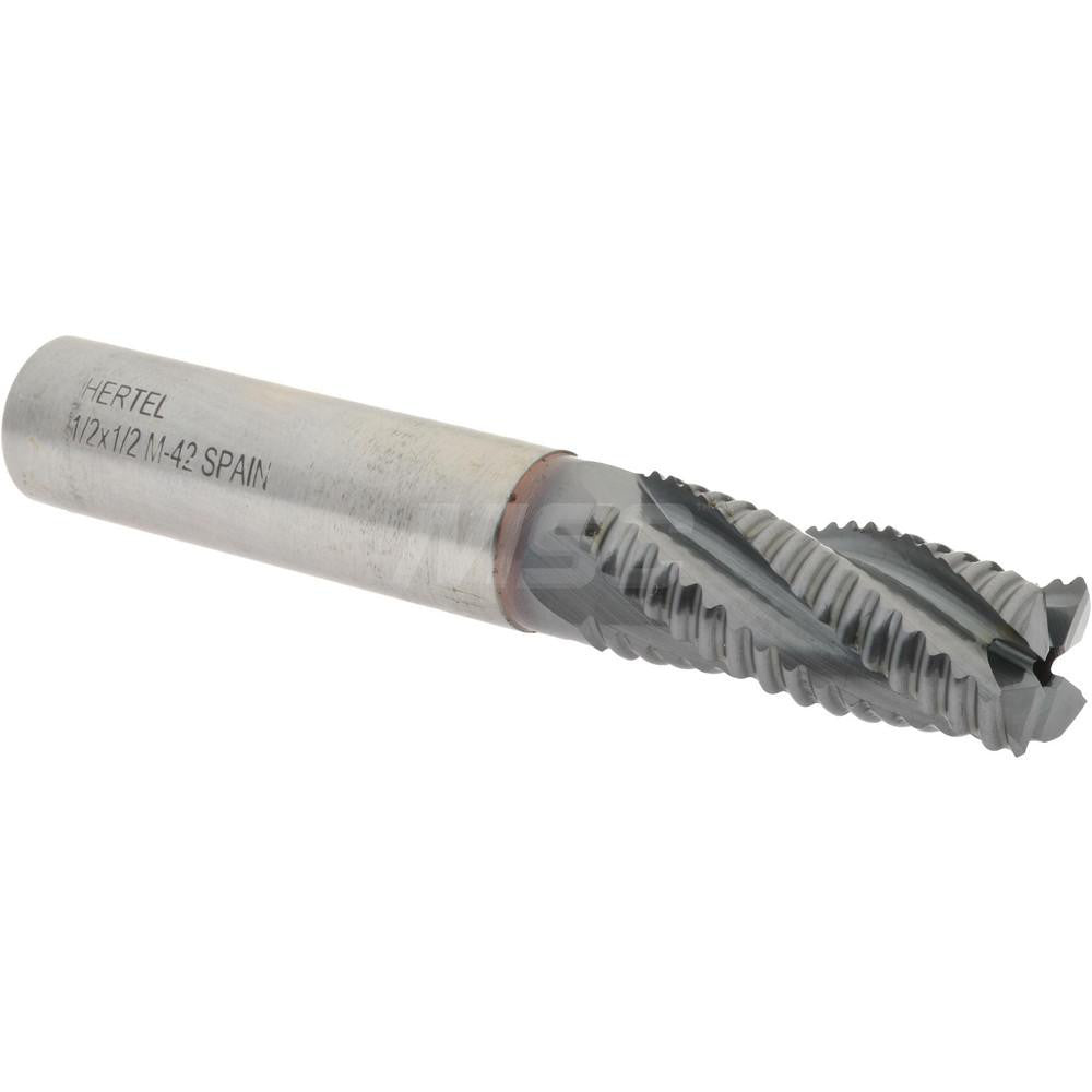 Hertel 02499424 Roughing End Mill 1/2" Dia, 4 Flute, Single End, Cobalt
