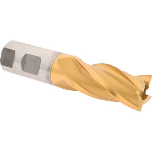 Hertel E8031064 Square End Mill 1'' Dia, 2'' LOC, 1'' Shank Dia, 4-1/2'' OAL, 4 Flutes, High Speed Steel