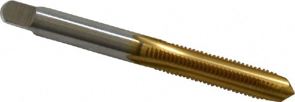 Cleveland C55118 1/4-28 Plug RH 3B H3 TiN High Speed Steel 4-Flute Straight Flute Hand Tap