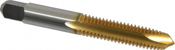 Cleveland C55324 Spiral Point Tap 3/8-16, UNC, 3 Flutes, Plug, 3B, High Speed Steel, TiN Finish
