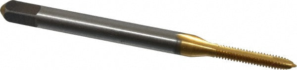 Cleveland C55292 Spiral Point Tap #2-56, UNC, 2 Flutes, Plug, 2B, High Speed Steel, TiN Finish