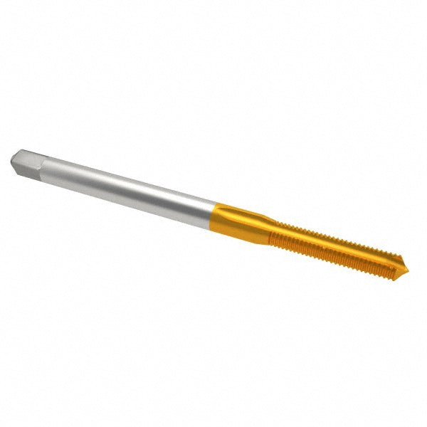 Cleveland C55296 Spiral Point Tap #4-40, UNC, 2 Flutes, Plug, 2B/3B, High Speed Steel, TiN Finish