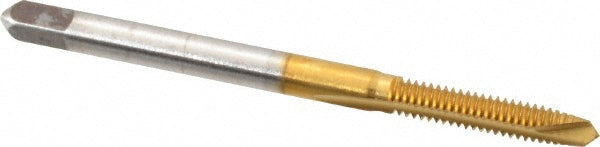 Cleveland C55298 Spiral Point Tap #5-40, UNC, 2 Flutes, Plug, 2B/3B, High Speed Steel, TiN Finish