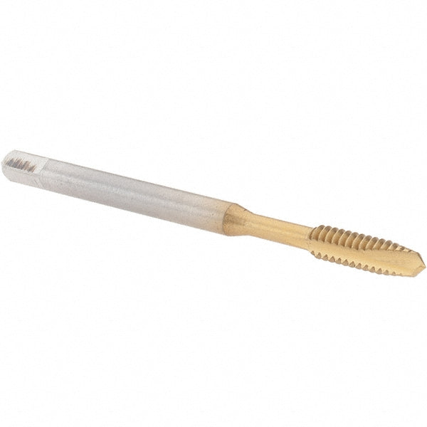 Cleveland C55300 Spiral Point Tap #6-32, UNC, 2 Flutes, Plug, 2B, High Speed Steel, TiN Finish