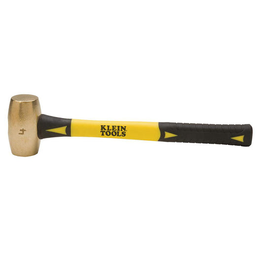 Klein Tools 819-04 Dead Blow Hammers Head Weight (oz.) 64.00  Head Weight (Lb.) 4 (Pounds) Head Material Brass  Fractional Face Diameter 1-3/4 (Inch) Handle Material Fiberglass  Handle Color Yellow Black