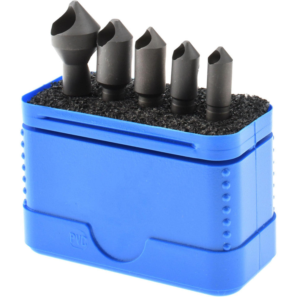 Weldon Tool 99046-94-W-SET Countersink Set 5 Pc, 17/64 to 9/16" Head Dia, 1 Flute, 82 &deg Included Angle