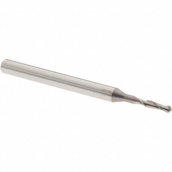 OSG 402-0625-BN Ball End Mill 0.0625" Dia, 0.1875" LOC, 2 Flute, Solid Carbide