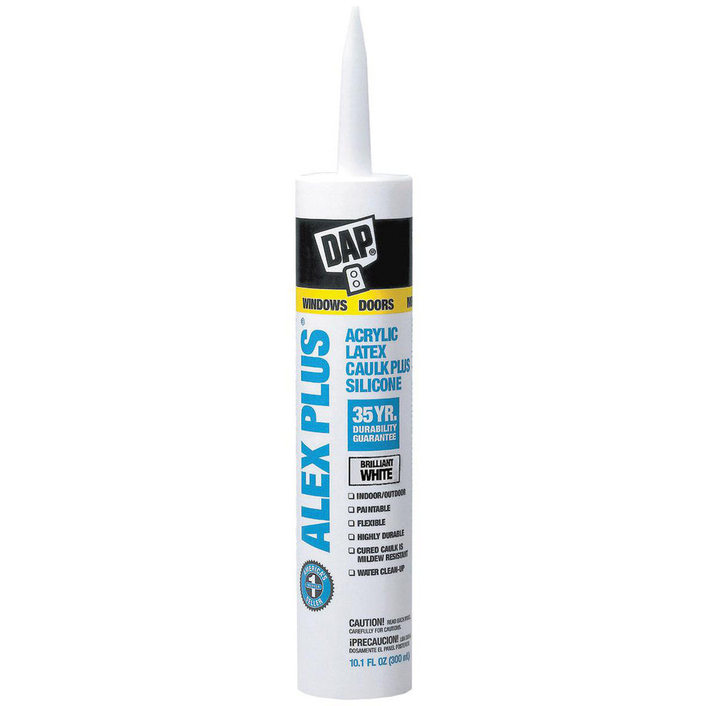 DAP 7079818152 Caulk 10.1 oz Cartridge, White, Acrylic & Latex