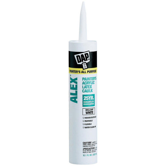 DAP 7079818670 Caulk 10.1 oz Cartridge, White, Acrylic & Latex