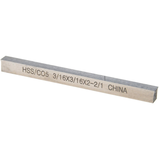 Value Collection 460-0021 Tool Bit Blank 3/16" Wide, 3/16" High, 2-1/2" OAL, M35 Cobalt, Square