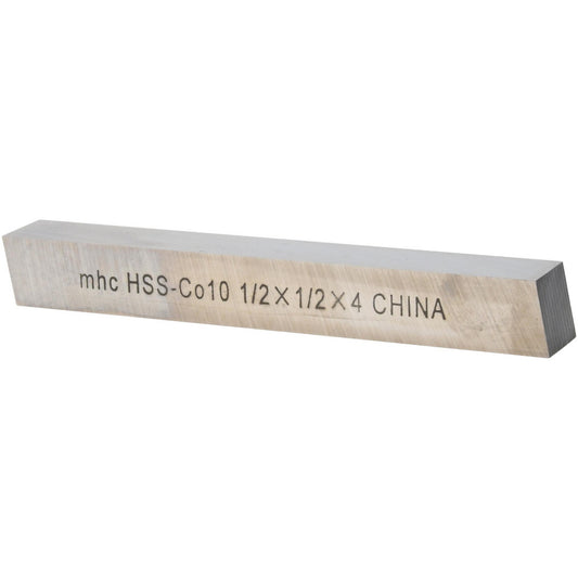 Value Collection 460-11114 Tool Bit Blank 1/2" Wide, 1/2" High, 4" OAL, M35 Cobalt, Square