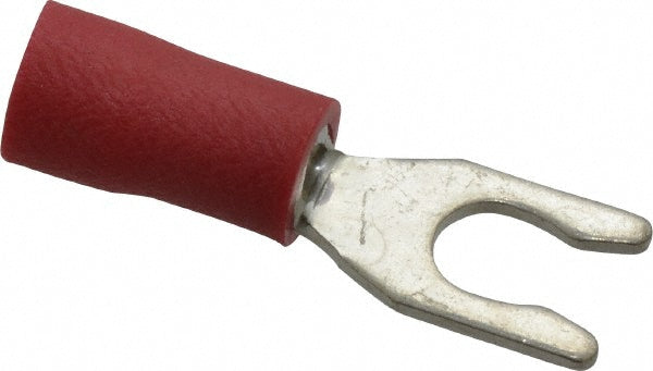 Ideal 83-7011 Locking Fork Terminal Red, Vinyl, Partially Insulated, #6 Stud, Crimp
