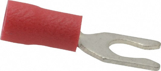 Ideal 83-7021 Locking Fork Terminal Red, Vinyl, Partially Insulated, #8 Stud, Crimp