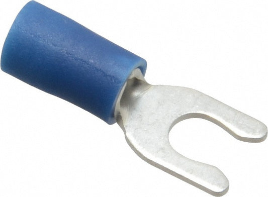 Ideal 83-7061 Locking Fork Terminal Blue, Vinyl, Partially Insulated, #8 Stud, Crimp