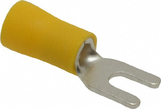 Ideal 83-7201 Standard Fork Terminal Yellow, Vinyl, Partially Insulated, #6 Stud, Crimp