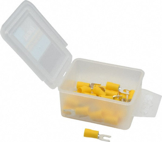 Ideal 83-7081 Locking Fork Terminal Yellow, Vinyl, Partially Insulated, #8 Stud, Crimp