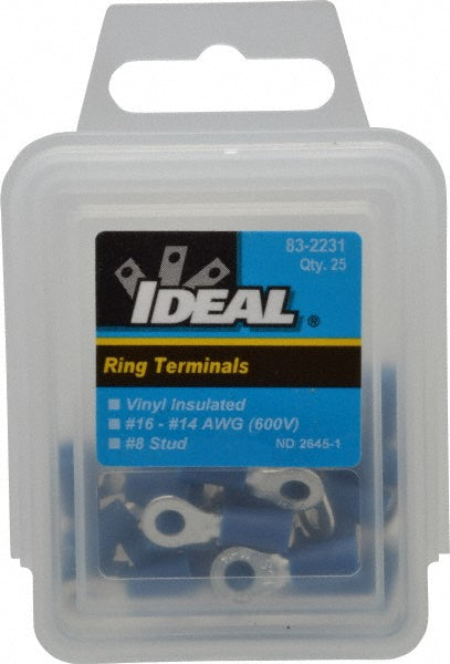 Ideal 83-2231 Circular Ring Terminal Partially Insulated, 16 to 14 AWG, Crimp Connection
