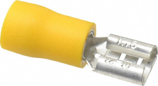 Ideal 83-9601 Wire Disconnect Female, Yellow, Vinyl, 12-10 AWG, 1/4" Tab Width