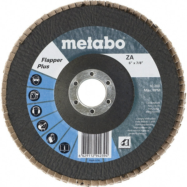 Metabo 629422000 Flap Disc 7/8" Hole, 40 Grit, Ceramic & Zirconia Alumina, Type 29