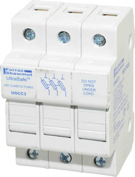 Ferraz Shawmut USCC3 3 Pole, 600 VAC/VDC, 30 Amp, DIN Rail Mount Fuse Holder