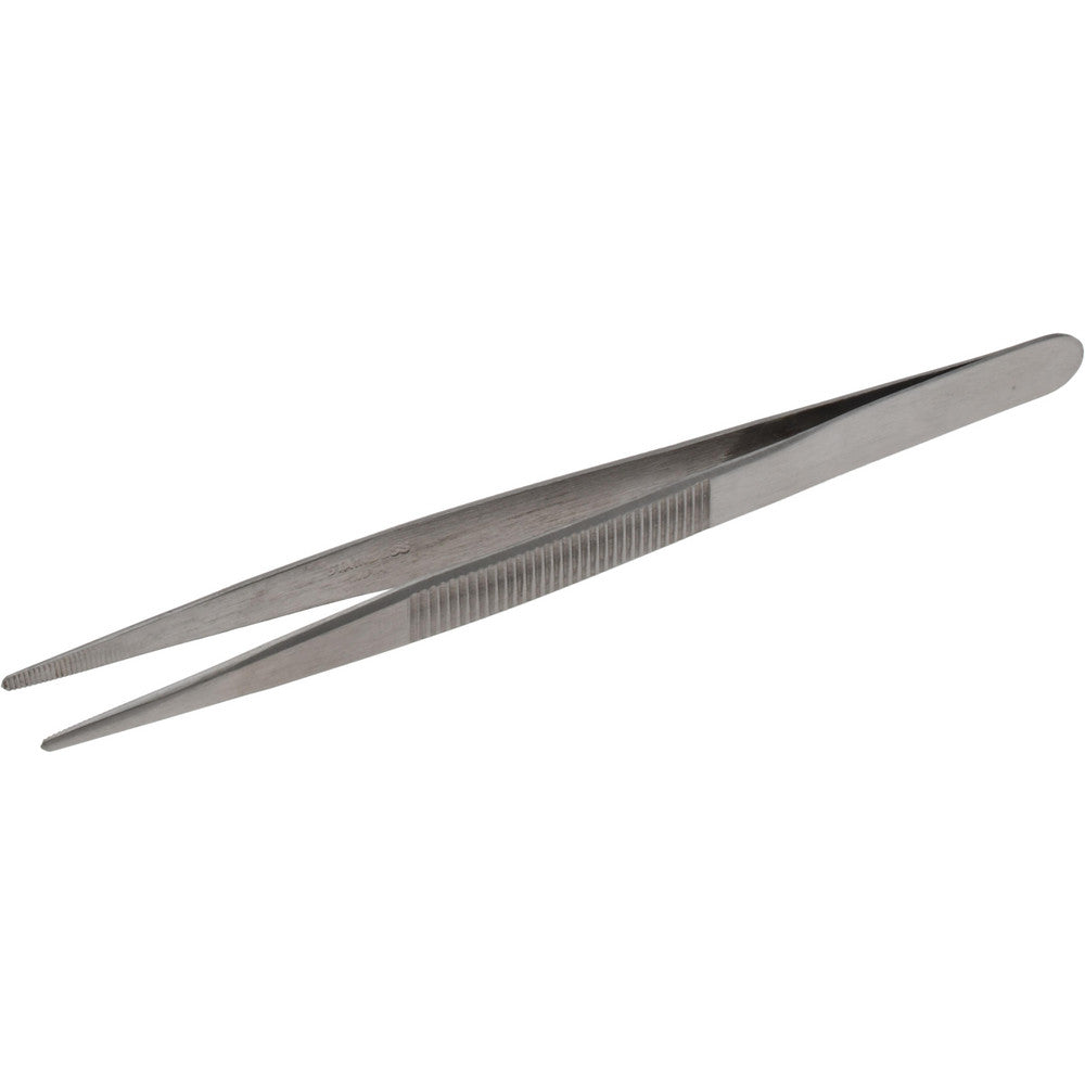 Value Collection 10105-SS Diamond Tweezer Stainless Steel, Broad Point Tip, 5-11/16" OAL