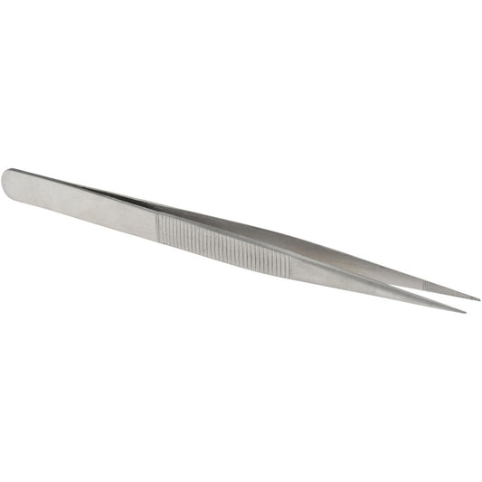 Value Collection 10118-SS Diamond Tweezer Stainless Steel, Medium Point Tip, 6-13/32" OAL
