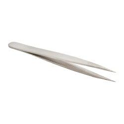 Value Collection 10400C-SA Precision Tweezer 0C-SA, Stainless Steel, Short & Flat Tip, 3-1/2" OAL