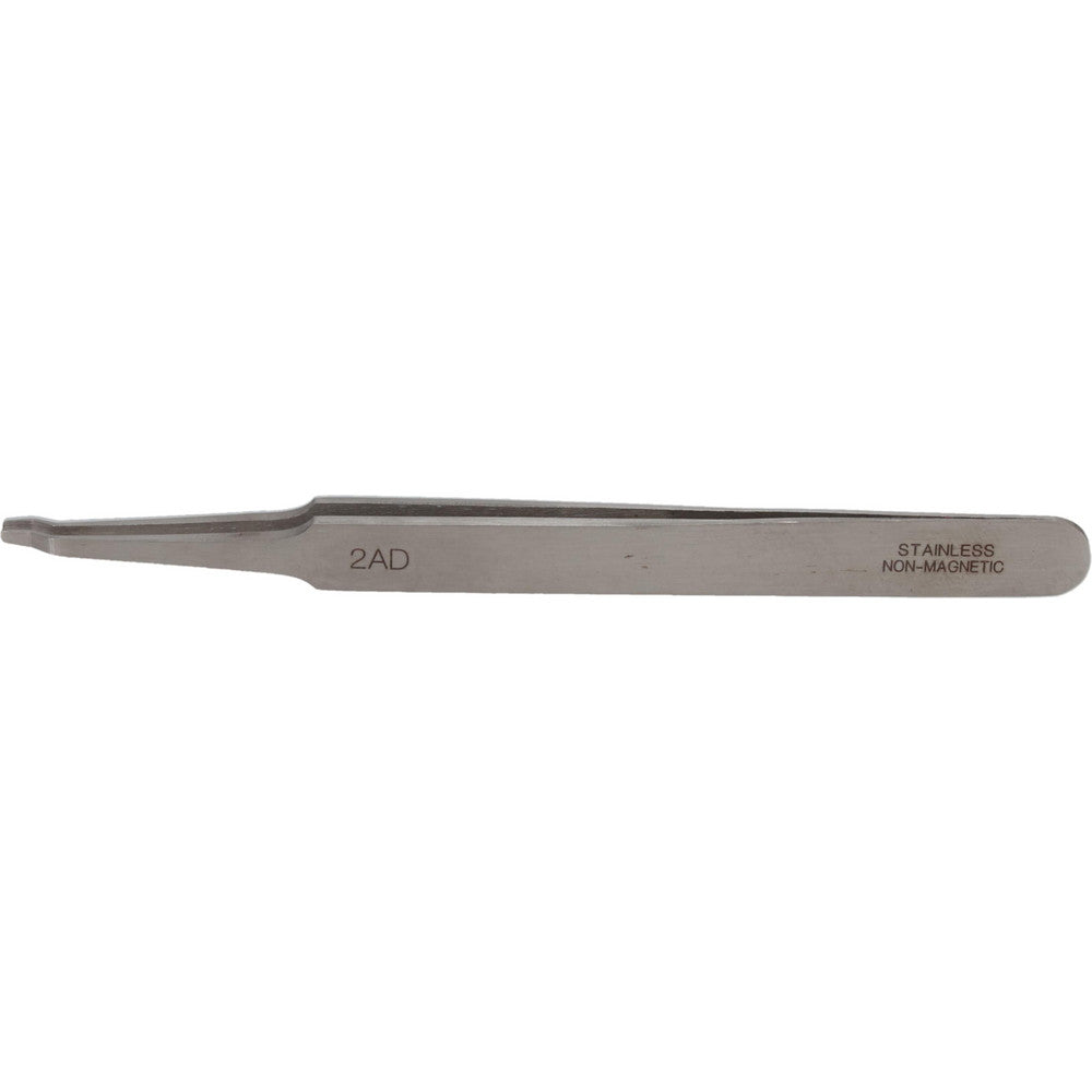Value Collection 10402AD-SA Precision Tweezer 2AD-SA, Stainless Steel, Flat Tip & Thin Tapered Edge, Round Tip, 4-3/4" OAL