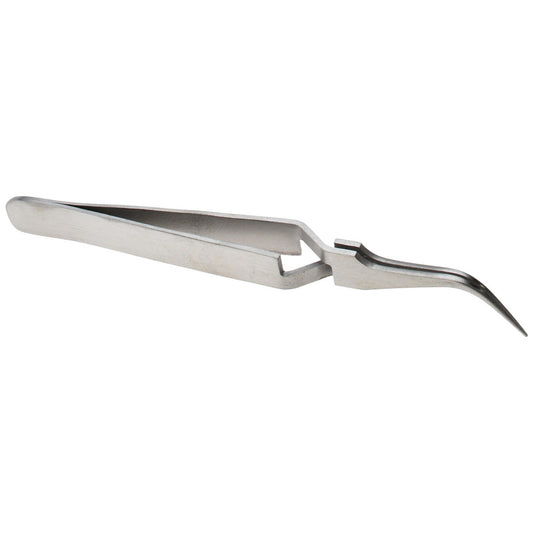 Value Collection 10477-SS Reverse Action Tweezer N7, Curved Tip, 4-11/32" OAL