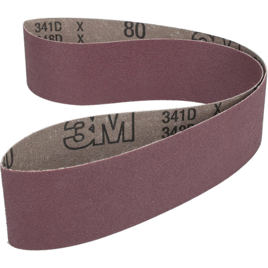 3M 7010307957 Abrasive Belt 2" Wide, 36" Long, 80 Grit, Aluminum Oxide