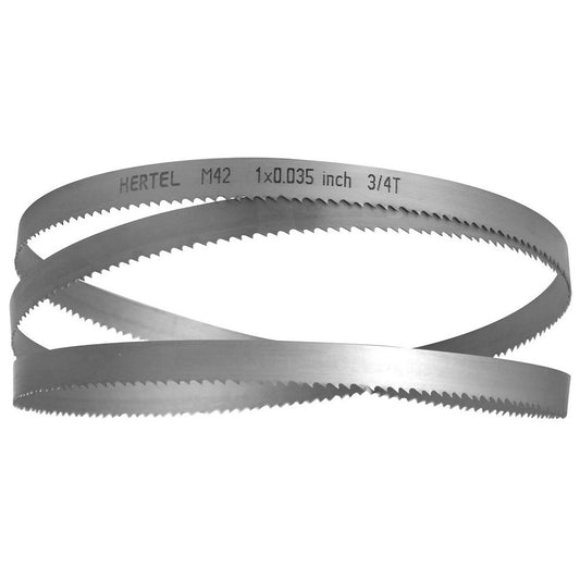 Hertel 96189 Welded Band Saw Blades Blade Length (Feet) 13' 3  Blade Width (Inch) 1  Teeth Per Inch 3-4  Blade Material Bi-Metal  Tooth Material M42 High Speed Steel  Tooth Form Variable